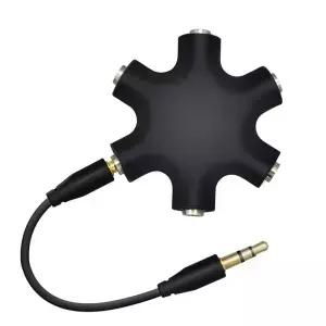 3.5 잭 3.5mm 6 웨이 멀티 포트 허브 Aux 분배기 어댑터 오디오 케이블 변환기 전화 이어폰 mp3 액세서리