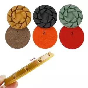 4 인치 100mm 건식/습식 3 단계 바닥 연마 패드 대리석 콘크리트 테라조 스톤 그라인딩 용 샌딩