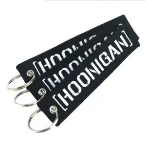 Hoonigan 키 체인 양면 수 놓은 오토바이 남자 친구를위한