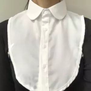 목셔츠 케이프카라 넥케이프 쉬폰 페이크 라운드 화이트 카라 가짜 케이프