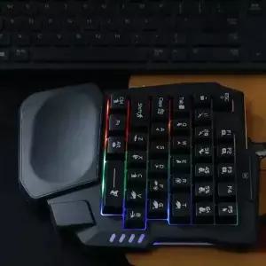 USB 한손 키보드 초슬림 미니 사용하는 발광 유선 게이밍 기계식 스마트폰용