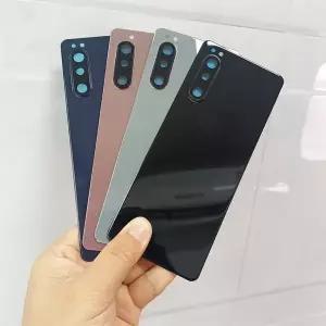 소니 엑스페리아 5 II 5ii 5G용 새 후면 유리 커버 배터리 케이스 교체용 하우징 XQ-AS52 카메라 렌즈 포함