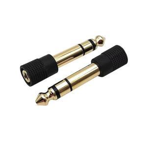 2/4/8pcs 커넥터 골드 도금 6.35mm 수커넥터-잭 여성 소켓 마이크 헤드폰 오디오 스피커 어댑터
