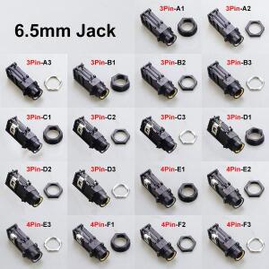 10pcs DIY 6.35mm 잭 3핀 스테레오 듀얼 채널 마이크 소켓 오디오 인터페이스 직선형 커넥터