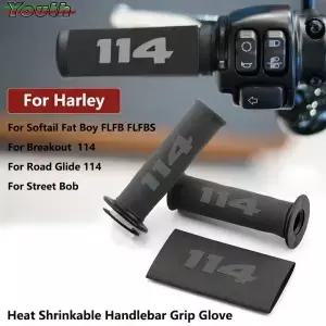 Harley Softail Fat Boy Road 114 FLFB FLFBS 스트리트 밥 브레이크 아웃 오토바이 열 수축 핸들 바 그립