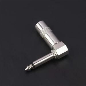 금속 6.35mm 1/4인치 직각 모노 플러그 L자형 90도 기타 오디오 커넥터 솔더 타입 잭 어댑터