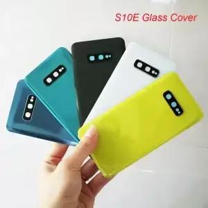 삼성 S10E SMG970F 5.8인치용 새 후면 유리 배터리 커버 도어 하우징 패널 수리 부품 및 카메라 프레임