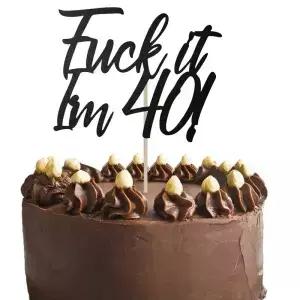 40번째 생일 케이크 토퍼블랙 글리터 남성용 여성용 장식