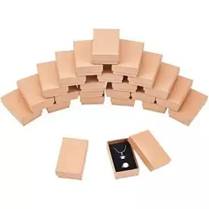24 팩 3x2x1 인치 목걸이 귀걸이 반지 상자 직사각형 크래프트 골판지 보석 선물 기념일 결혼식 생일