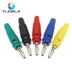 5pcs 4mm 바나나 플러그 커넥터 솔더리스 비디오 뮤지컬 스피커 쌓을  케이블 와이어핀 레드 블랙 블루