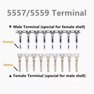 커넥터 5557R 5559P 용 구리 압착 단자 4.2mm 5557 5559 금속 핀 100 개/로트