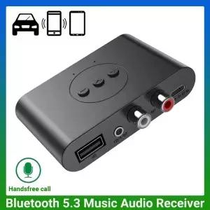 B21 신형 BT 5.3 오디오 리시버 NFC U RCA 3.5mm AUX USB 스테레오 음악 무선 어댑터 마이크 차량용 스피커