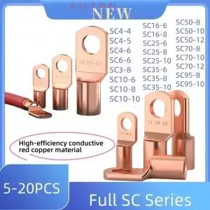 520 Pcs Sc 유형 구리 단자 냉간 압착 케이블 그로밋 Sc4 강화 적색 전기 커넥터 순수