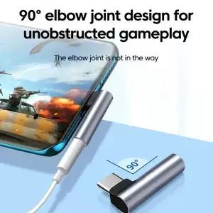 엘보 타입 C 3.5mm 암 오디오 어댑터 직각 AUX 잭 유선 이어폰 음성 통화 변환 케이블 세이버
