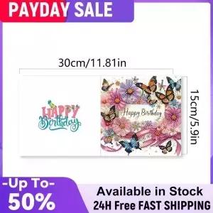6pcs DIY 다이아몬드 페인팅 인사말 카드 세트 아트 축제 및 축하 용 수제