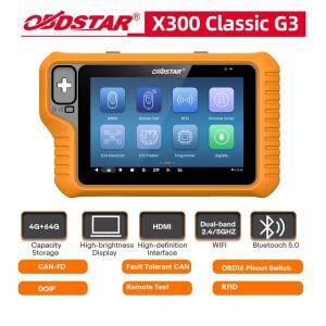 OBDSTAR X300 클래식 G3 (키 마스터 차량용/바이크 오토바이용 키 시뮬레이터 및 키트 포함 HD 지원 CAN FD