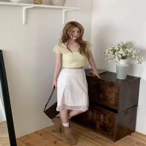 [하프클럽/셀럽하우스]2컬러 여름 데이트룩 러블리 도트패턴 시스루 스커트