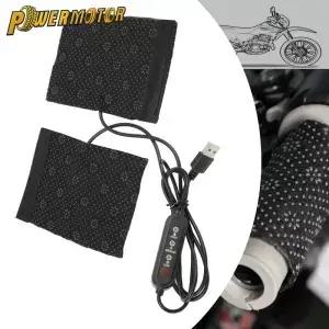 스노모빌 ATV UTV 오토바이용 1쌍 5V USB 히팅 패드 핸들 그립 히터 워머 키트