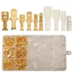 480pcs 2.8mm 6.m 남성 및 여성 스페이드 커넥터 키트 절연 슬리브 압착 단자 전기