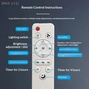 MAX1111개 DIY 액세서리 조명 및 수면 모드가 있는 거실 천장 선풍기용 범용 기본 리모컨W1