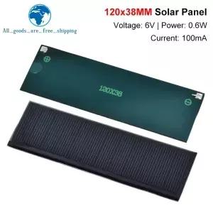 TZT 태양 패널 미니 시스템 DIY 배터리 휴대폰 충전기 6V 100mA 0.6W 다결정질 120x38mm
