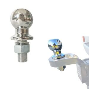 견인 트레일러 히치 볼 실버 마운트 볼  RV 캠핑 캐러밴용 50mm 생크 용량 5000Lbs 커플링  1pc