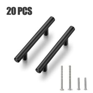 20 피스 캐비닛은 매트 블랙 스테인레스 스틸 드레서 주방 서랍을 당깁니다 50/150/200/250mm 길이 구멍 거