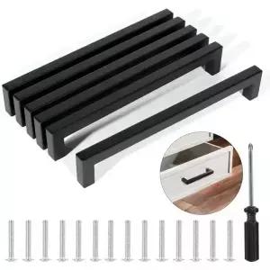 6pcs 사각형 가구 하드웨어 캐비닛 핸들 스테인레스 스틸 문 손잡이 찬장 서랍 당겨 64mm