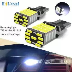 자동차 후진등 교체용 고출력 LED 전구 백색 방향 지시등 T15 W16W 921 912 T16 T10 902 45 SMD 4014 2 개