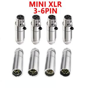 3/4/5/6pin 미니 소형 XLR 항공 커넥터 암 플러그 수 소켓 아연 합금 + 마이크 오디오 비디오 연결용 구리