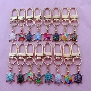 16pcs 합금 거북이 키 체인 가방 자동차 액세서리에 선물에 가장