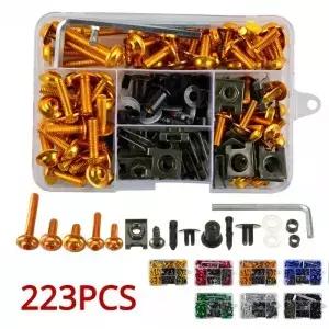 223pcs 완전한 페어링 볼트 키트 패스너 클립 나사 너트 세트 YZFR1/R3/R6 R25 FZ1/6/8 MT NMAX TMAX XMAX