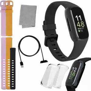 Fitbit Inspire 3 및 피트니스 트래커 번들 - 스트레스 관리 운동 강도 수면 추적 24시간 연중무휴 심장 +