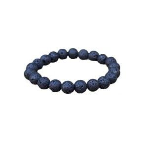 욘쿠 핸드크루프트 주얼리 블랙 라바 비드 팔찌 남성 스톤 보석 선물 YO-BRACE-13874