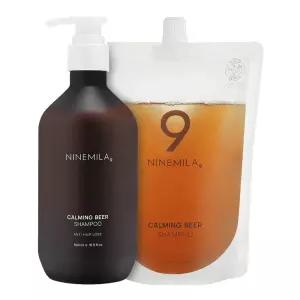 나인밀라 카밍비어 맥주효모 탈모샴푸 +리필 자몽향, 500ml, 2개