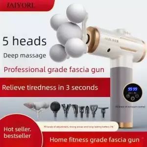 전문가용 5헤드 마사지건 2025 어깨 및 목 근육 이완 전신 허리 등 무소음