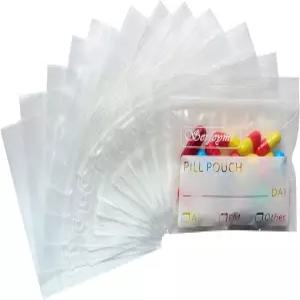 여행용 알약 파우치 정리 팩 120 BPA 프리 3 x 2.75 인치 재사용 가능한 약용 개와 라벨 및 지퍼 씰 방수