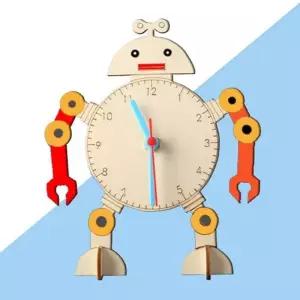 나무 로봇조립 코딩제어 STEM교구 로봇 시계 조립키트