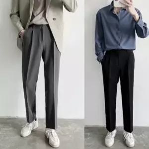 남성슬랙스 와이드팬츠 10부 캐주얼바 바지 P4 IS 스키니 트레이닝바지 슬림 가을