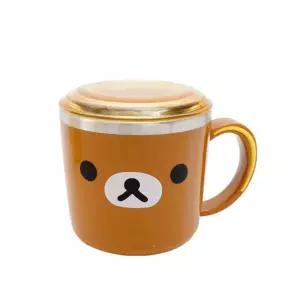 리락쿠마 뚜껑 스텐컵 260ml(브라운) (464063)물 손잡이 캐릭터 머그 스텐 스테인레스 어린이 귀여운
