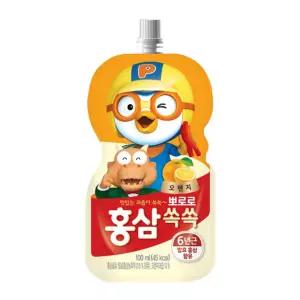 뽀로로 홍삼쏙쏙 오렌지 100mlx20개음료 어린이 어린이집 쥬스 팩쥬스 음료 이유식 아기주스 과즙 선물 단