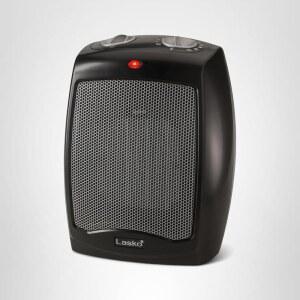 Lasko CD09250 세라믹 조절식 온도 조절기 테이블 또는 책상 아래 히터 높이 9인치 검은색