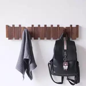 벽 마운트 검은 호두 코트 랙 단단한 나무 옷 걸이 Dropshipping 입구 문 홈 장식 Ds 가구