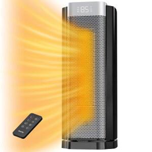 AI 온도 조절기가 장착된 AEOCKY 3세대 우주 히터 실내용 1500W PTC 전기 히터 원격 70 진동 최대 소음 사무실 침실 방 가정용 안전한 휴대용