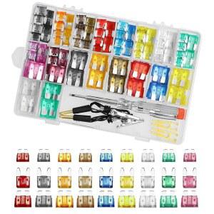 ZIKEFEST 306PCS 자동차 퓨즈 구색 키트 혼합 차량 블레이드 퓨즈 표준 및 미니 로우 프로파일 미니-2A 7.5A 10A 15A 20A 25A 30A 35A 풀러 회로 테스터 포함