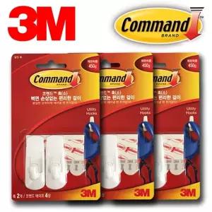 3M 벽걸이 후크행거 소형 6P 후크 소품 부착 부착식 고리 식고 코맨드 맨드