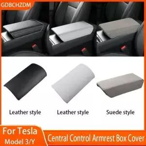 Tesla 2072025 모델 3 Y 팔걸이 보호대 박스 커버 가죽/스웨이드 센터 콘솔 액세서리