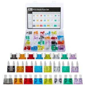 메딩나 120 PCS 블레이드 퓨즈 구색 키트 자동차 키트 - 표준 및 미니 로우 프로파일 퓨즈(2A 5A 10A 15A 20A 25A 30A 35A) 자동차 보트 SUV RV 트럭용 교체