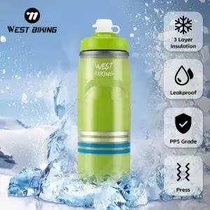 서쪽 자전거 3 레이어 냉간 절연 사이클링 물병 620ML 휴대용 MTB 도로 열 및 얼음 보호 피트니스 Bott
