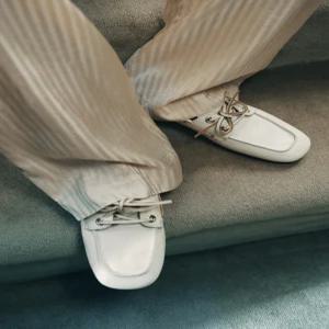 ZARA 레더 데크 로퍼 - 크림 화이트 1553/710/002